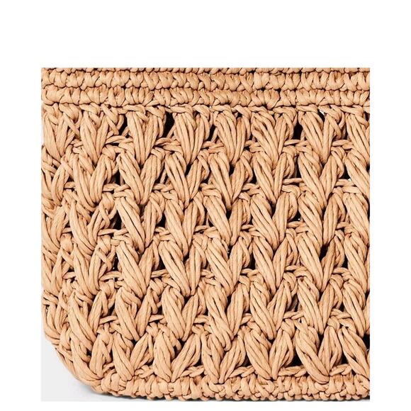 A New Day™ Straw Tie-Top Shoulder Bag Light Brown Woven Paper Beige s23 - Picture 5 of 6